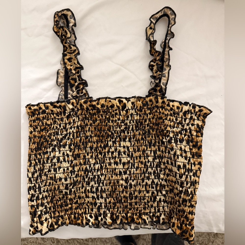 Jordyn Jagger leopard print crop top